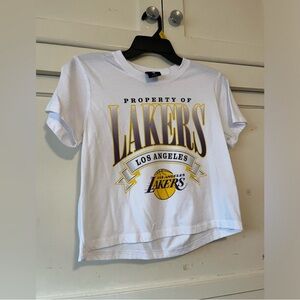 NBA White Short Sleeve Lakers Tee